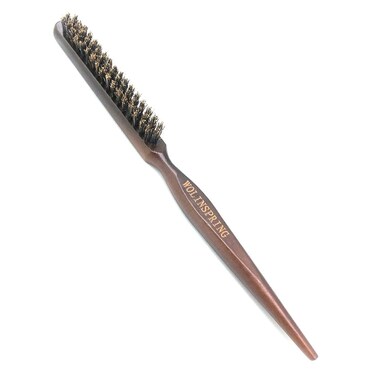Boar Bristle Style Softness and Shine Teasing Brush with Rat Tail Handle for Edge Control Back Brushing and Combing Smoothing Create Volume Slicking Hair Back Into Bun or Ponytail (GT-3B)