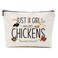Chicken Makeup Bag Chicken Gifts for Chicken Lovers Girls Women Chicken Stuff Merch Animal Lover Farmer Funny Birthday Christmas Gifts for Daughter Sister Bestie Friend Just A Girl Who Loves Chickens