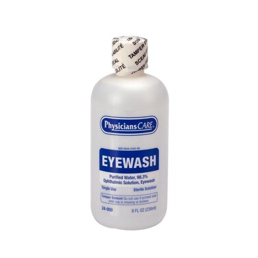 PhysiciansCare Eye Wash Solution, Sterile Isotonic Buffered Solution for Flushing &amp; Irrigating Eyes, 8-oz Bottle