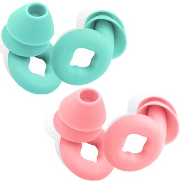 Ear Plugs for Sleeping, 2 Pair Ear Plugs for Sleeping Noise Cancelling Concert Ear Plugs Silicone Ear Plugs Noise Reduction Earplugs for Sleeping Concert Swimming &amp; 35dB