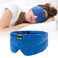 Sleep Headphones Bluetooth Eye Mask Soft Headband Headphones Blackout Sleep Mask Side Sleeper Wireless Sleep Headset Earbuds Speaker Microphone Travel Meditation Mask, Blue