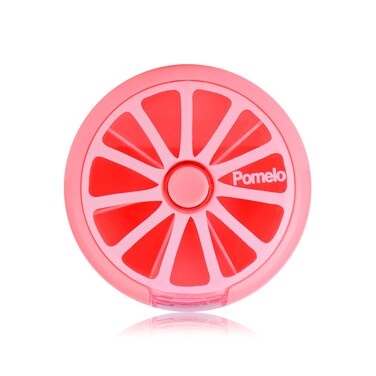 Creative Portable Mini 7 Day Weekly Circular Shape Rotary Cute Fruit Style Pill Storage Case Box (Pomelo)