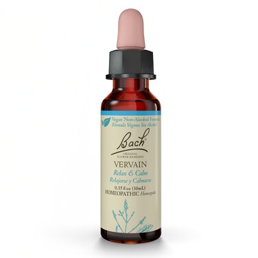 Bach Original Flower Remedies, Vervain (Non-Alcohol Formula) - Relax &amp; Calm - Natural Homeopathic Flower Essence for Emotional Balance - Vegan, Gluten Free, Sugar Free - 10mL Dropper