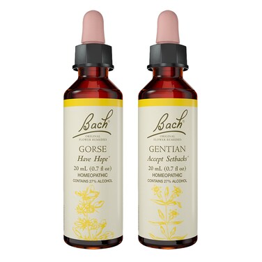 Bach Original Flower Remedies 2-Pack, Be Optimistic" - Gentian, Gorse, Homeopathic Flower Essences, Vegan, 20mL Dropper x2