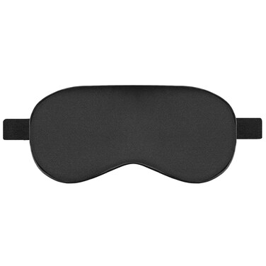 Silk Sleep Mask, Adjustable Soft Eye Cover for Comfortable Sleep &amp; Naps, Pressure-Free, Machine Washable - Black