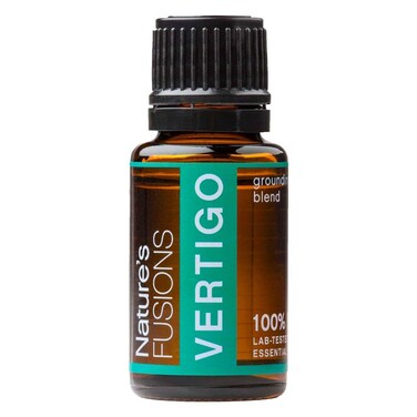 Nature's Fusions Vertigo Relief, Ginger Oil Nausea Relief Essential Oil Blends (15ml) - Fast-Acting Motion Sickness Relief, Morning Sickness Relief, Dizziness Relief, &amp; Vertigo Medicine w/ Peppermint