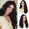 18 Inch Medium Length Wigs for Women Middle Part Wavy Wig with Upgraded Strands Synthetic Hair Natural Wig for Daily Party