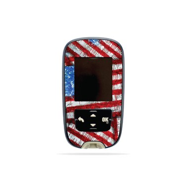 MightySkins Skin Compatible with Accu-Chek Guide - Flag Drips   Protective, Durable, and Unique Vinyl Decal wrap Cover   Easy to Apply, Remove, and Change Styles   Made in The USA