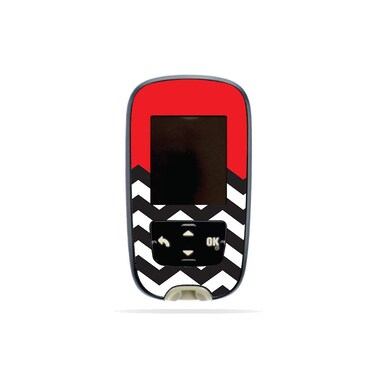 MightySkins Skin Compatible with Accu-Chek Guide - Red Chevron   Protective, Durable, and Unique Vinyl Decal wrap Cover   Easy to Apply, Remove, and Change Styles   Made in The USA