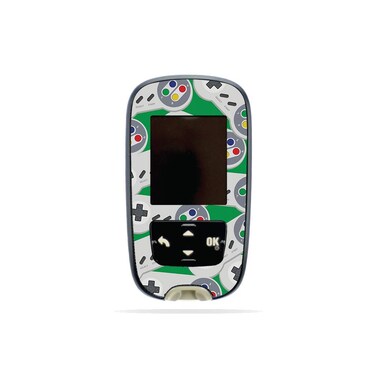 MightySkins Skin Compatible with Accu-Chek Guide - Retro Controllers 1   Protective, Durable, and Unique Vinyl Decal wrap Cover   Easy to Apply, Remove, and Change Styles   Made in The USA