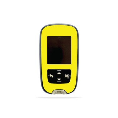 MightySkins Skin Compatible with Accu-Chek Guide - Solid Yellow   Protective, Durable, and Unique Vinyl Decal wrap Cover   Easy to Apply, Remove, and Change Styles   Made in The USA