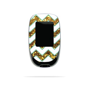 MightySkins Skin Compatible with Accu-Chek Nano - Glitzy Chevron   Protective, Durable, and Unique Vinyl Decal wrap Cover   Easy to Apply, Remove, and Change Styles   Made in The USA