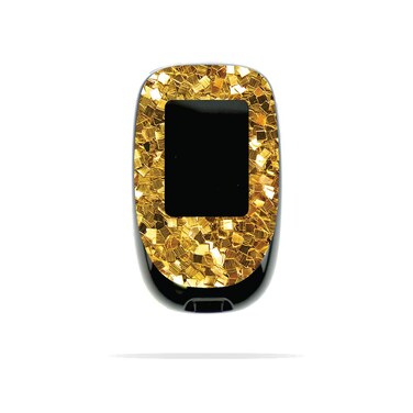 MightySkins Skin Compatible with Accu-Chek Nano - Gold Chips   Protective, Durable, and Unique Vinyl Decal wrap Cover   Easy to Apply, Remove, and Change Styles   Made in The USA