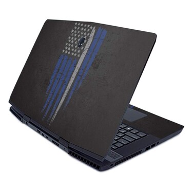 MightySkins Skin for Alienware M17 (2019) - Thin White Line   Protective, Durable, and Unique Vinyl Decal wrap Cover   Easy to Apply, Remove, and Change Styles   Made in The USA