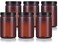 25 oz Large Amber PET Plastic (BPA Free) Refillable Empty Jar (6 pack, Black Smooth Foam Lined Lid)
