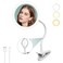 6.5" Clip On Magnifying Vanity Mirror With Light, 5X Magnifying Clip-on Gooseneck Vanity Mirror, 2000mAh USB Magnifying Mirror with Clip, Lighted Makeup Mirror Clip-on, Travel Makeup Mirror (White 5X)