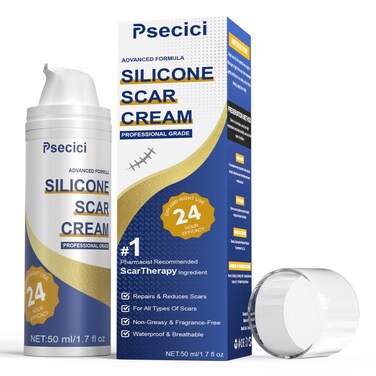 Scar Cream,Silicone Scar Gel,Advanced Scar Gel,Scar Removal Cream for Surgical Scars,Burn,Acne,Stretch Mark,Keloid Bump,C Section Scars 1.7 oz(50g)