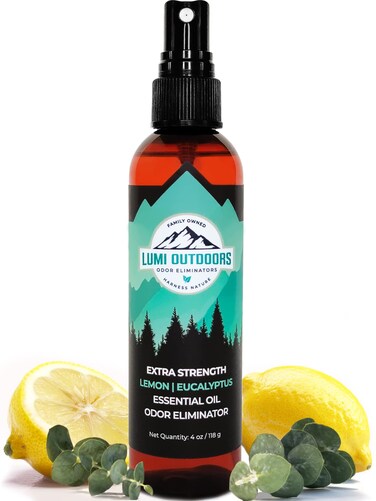 Lumi Outdoors Natural Shoe Deodorizer &amp; Foot Odor Elimination Spray - Shoe Spray for Smelly Shoes - Extra Strength - Eucalyptus Lemongrass
