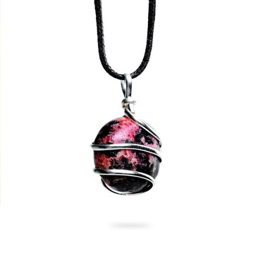 Ayana Rhodonite Necklace   Heart and Root Chakra   Taurus and January Birthstone   Handmade, Ethically Sourced Pendant Necklace for Women