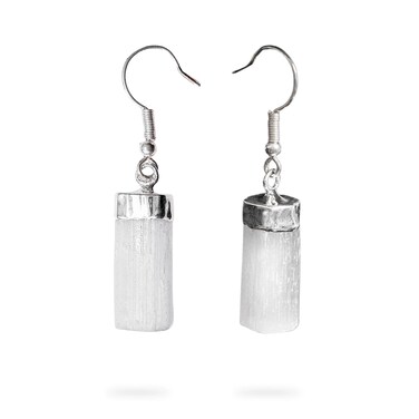 Ayana Healing Crystal Earrings for Women - Handmade Drop Earrings with Ethically Sourced Authentic Gemstones   Birthstone Jewelry for Women Trendy (Selenite)
