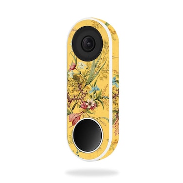MightySkins Skin Compatible with Nest Hello Video Doorbell - Yellow Marble End   Protective, Durable, and Unique Vinyl Decal wrap Cover   Easy to Apply, Remove, and Change Styles   Made in The USA