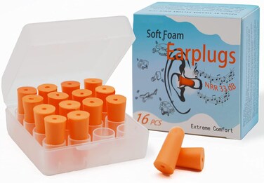 Ear Plugs for Sleeping Noise Cancelling - 33 dB Highest NRR Soft Foam Earplugs - Ear Protection Earbuds for Sleep, Concerts, Musician, Shooting, Travel, Study, Adults and Kids
