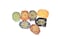 Flat Tumbled Chakra Sanskrit Engraved Gemstone Reiki Sets Aum OM YAM VAM LAM RAM Healing w/Pouch India Pious Holy Tibet Good Luck Palm Worry Thumb