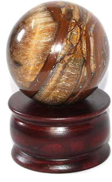 Jet Tiger Eye 45-50 mm Ball Sphere Gemstone Hand Carved Crystal Altar Healing Devotional Focus Spiritual Chakra Cleansing Metaphysical