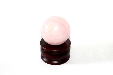 Jet Rose Quartz 45-50 mm Ball Sphere Gemstone Hand Carved Crystal Altar Healing Devotional Focus Spiritual Chakra Cleansing Metaphysical