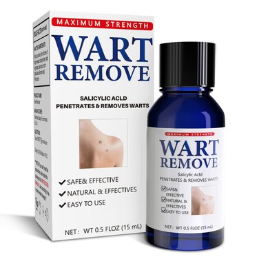 Wart Remove, Salicylic Acid Wart Remover, Fast Action Liquid Wart Removal Maximum Strength for Plantar Wart, Common Wart, Flat Wart, Corn, Callus, 0.5 FL OZ