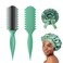 AM8:00 2in1 Styling Set, Curl Defining Brush for Wet Curls, Define Hairbrush for Enhancing Definition,Satin Bonnet for Sleeping, Silk Bonnet Suitable for Curly Hair,for Women