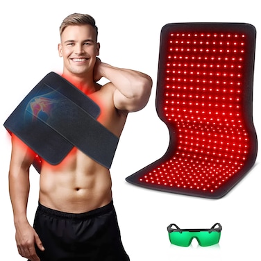 Red Light Therapy Pad for Body, 180W LED Red &amp; Infrared Light Device Mat with 660nm &amp; 850nm Wavelengths for Waist Back Shoulder Muscle Pain Relief