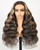 Highlight Wig Human Hair Honey Blonde Ombre Lace Front Wig Wear and Go Glueless Wig 6x5 Pre Cut Balayage Wig 12A 220% Density Pre Plucked Wigs Human Hair Bleached Tiny Knots 24 Inch Body Wigs