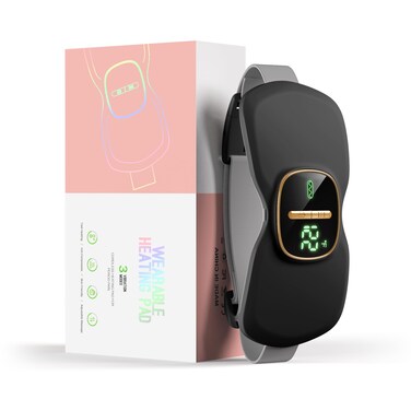 Heating Pads for Cramps, Portable Cordless Menstrual Heating Pad, Period Pain Relief Heating Pad with 3 Heat Levels and 3 Massage Modes, Back or Belly Heating Pad, Black