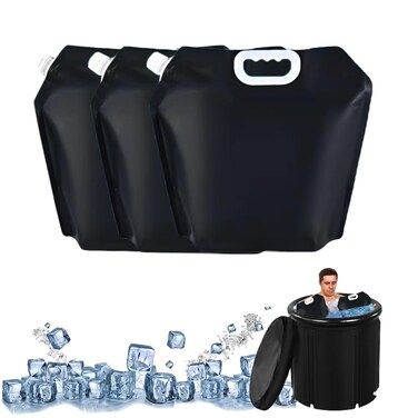 Ice Bath Bags, 5L Black Reusable Bathtub Freezer Water Bags, Portable Ice Mold Bags for Ice Baths at Home, Cold Plunge Tub Accessories Water Chiller Ice Barrel Cold Therapy(3 Pcs), BY005