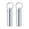 SHD 2 Pack Pill Container Keychain Pill Holder 100% Waterproof Pill Case Single Chamber Stainless Steel Pill Box (Silver)