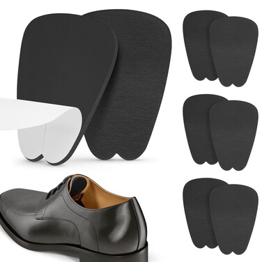 Felt Tongue Pads for Shoes - Soft Self-Adhesive Shoe Inserts (Black, 3 Pairs)