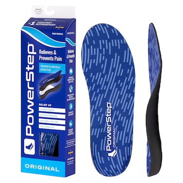 PowerStep Original Insoles - Arch Pain Relief Orthotics for Tight Shoes - Foot Support for Plantar Fasciitis, Mild Pronation and Foot &amp; Arch Pain - Shoe Inserts for All (M 16+)