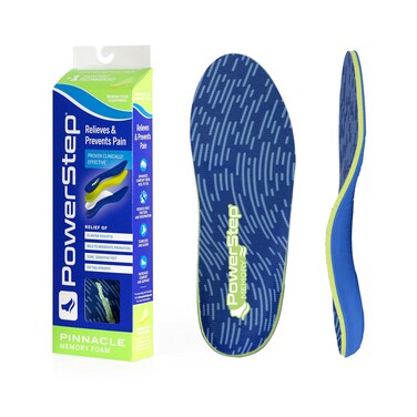 PowerStep Insoles, Memory Foam, Heel and Arch Pain Relief Insole, Cushioning Arch Support Orthotic For Women and Men