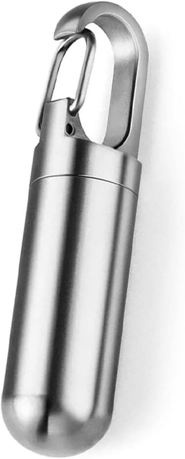 Stainless Steel Pill Container, Sealing Waterproof Portable Keychain Pill Holder Keychain Pill Holder for Outdoor Travel Purse