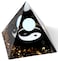 Yin Yang Healing Crystal Orgonite Pyramid - Tai Chi with Obsidian Opal Ball - Taiji Reiki Chakra Meditation Paperweights Decor