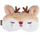 Cute Sleeping Mask, Christmas Rudolph Reindeer Soft Plush Fluffy Sleep Mask Blindfold Novelty Eye Cover Eyeshade Shade for Kids Girls and Adult Travel (White &amp; Beige, Reindeer)