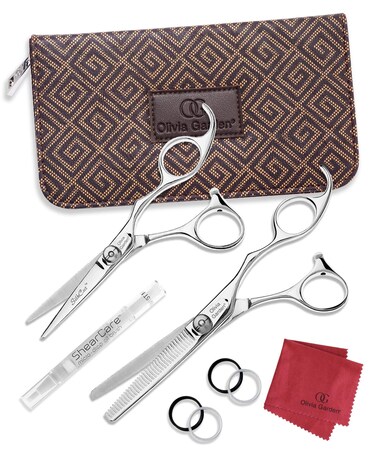 Olivia Garden SilkCut Professional Shear &amp; Thinner Case - Razor Sharp Blade, Ergonomic Handle
