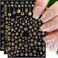3D Christmas Nail Stickers,Holographic Snowflake Nail Decals Laser Gold Snowflake Nail Art Stickers Winter Nails Decoration Xmas Tree Elk Self Adhesive Sticker Women DIY Nail Accessories,9 Sheets/Set