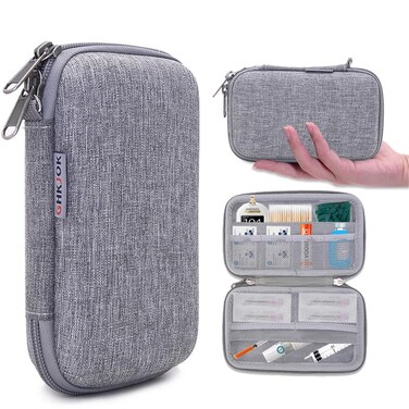 Diabetic Supplies Travel Organizer for Lancing Device, Lancets, Needles, Glucose Meters, Test Strips and Other Diabetes Care Accessories, Hard Case for Testing Supplies Kit