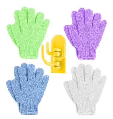Exfoliating Bath Gloves, Pack of 4
