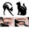 2 Pcs Cat Eyeliner Stencils, Matte PVC Material Smoky Eyeshadow Applicators Template Plate, Cat Shape Eye Liner &amp; Eye Shadow Guide Template Tool
