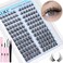 ALICE Natural Lash Clusters Kit Cluster Eyelash Extension Kit Left &amp; Right Fluffy Wispy DIY Lash Extension Kit 144pcs 3D Anime C Curl Eyelash Clusters Kit with Lash Glue Bond and Seal and Tweezers