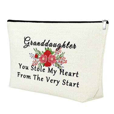 Granddaughter Gifts from Grandma Granddaughter Makeup Bag Gift from Grandmother Grandpa Grandfather Gifts for Granddaughter from Nana Birthday Christmas Wedding Gift Granddaughter Cosmetic Travel Bag
