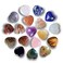 Crystal Heart Shaped Stones Set Assorted Natural Variety Pack Gemstones 1" (25 * 25 * 12mm) Pocket Worry Palm Stone Rock Collection Box for Healing Reiki Jewelry Making Home Decor 18Pcs